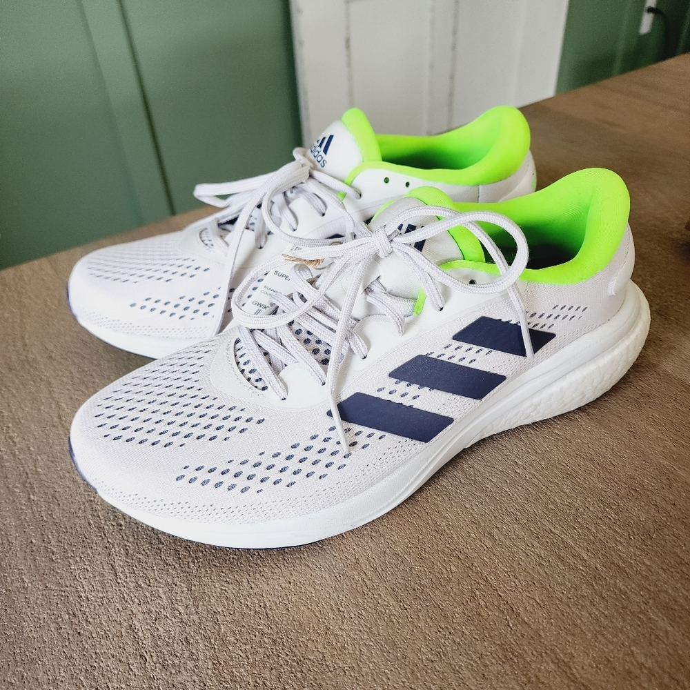 Adidas Men's Supernova 2 Running Shoes Dash Grey/Shadow Navy/Solar Green - Picture 7 of 10